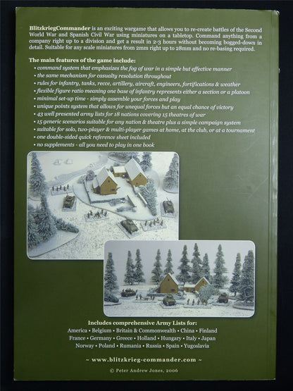 Blitzkrieg Commander: Fast-play Tabletop Wargames Rules - Rulebook Softback #C6