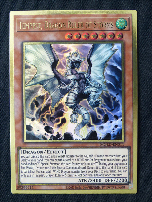 Tempest Dragon Ruler of Storms MGED Gold Rare - Yugioh Card #D