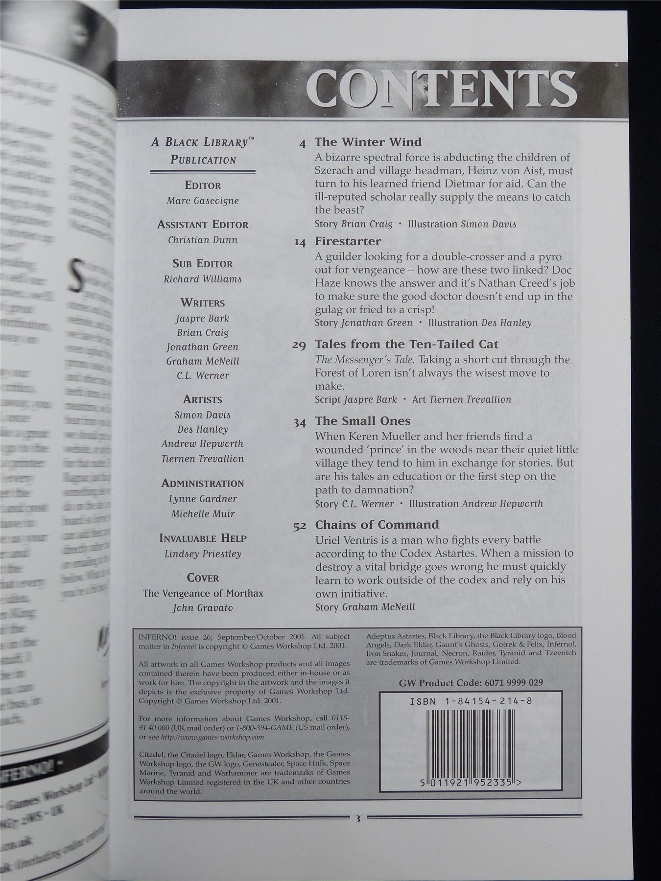 Inferno! Tales of Fantasy and Adventure #26 - Workshop Black Library Publication #1O0