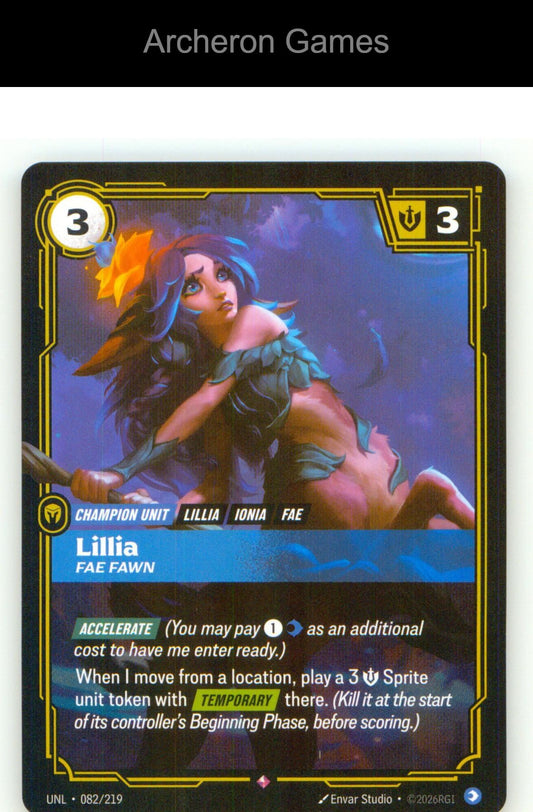 Lillia - Fae Fawn UNL 082/219 R Unleashed Riftbound Card