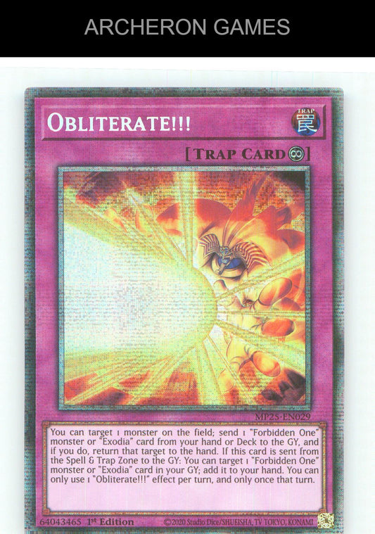 Obliterate!!! Starlight Rare YUGIOH Card 1st Edition