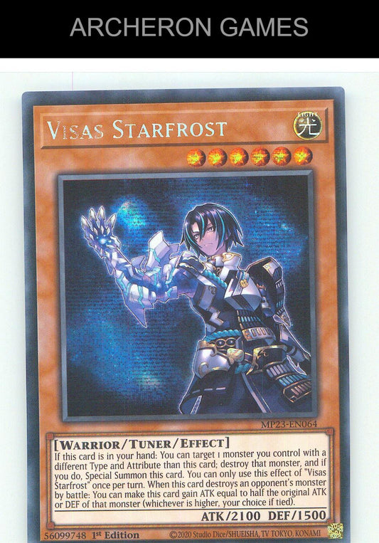 Visas Starfrost Prismatic Secret Rare YUGIOH Card 1st Edition