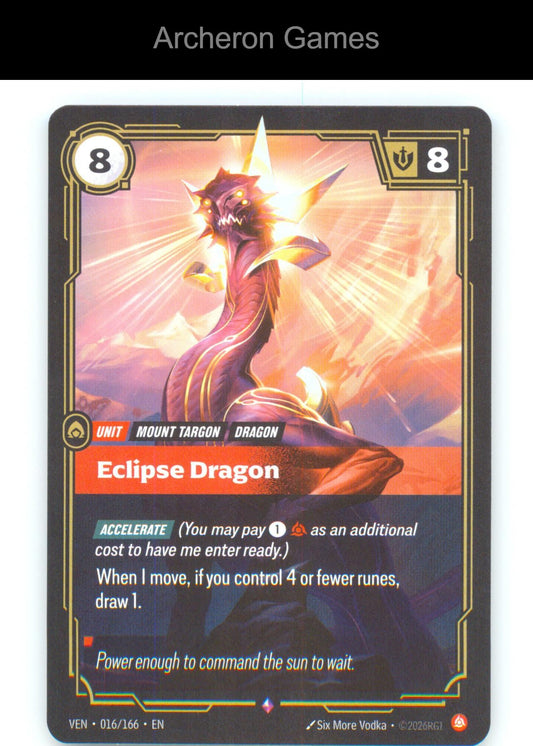 Eclipse Dragon VEN 016/166 R Vendetta Riftbound Card Foil