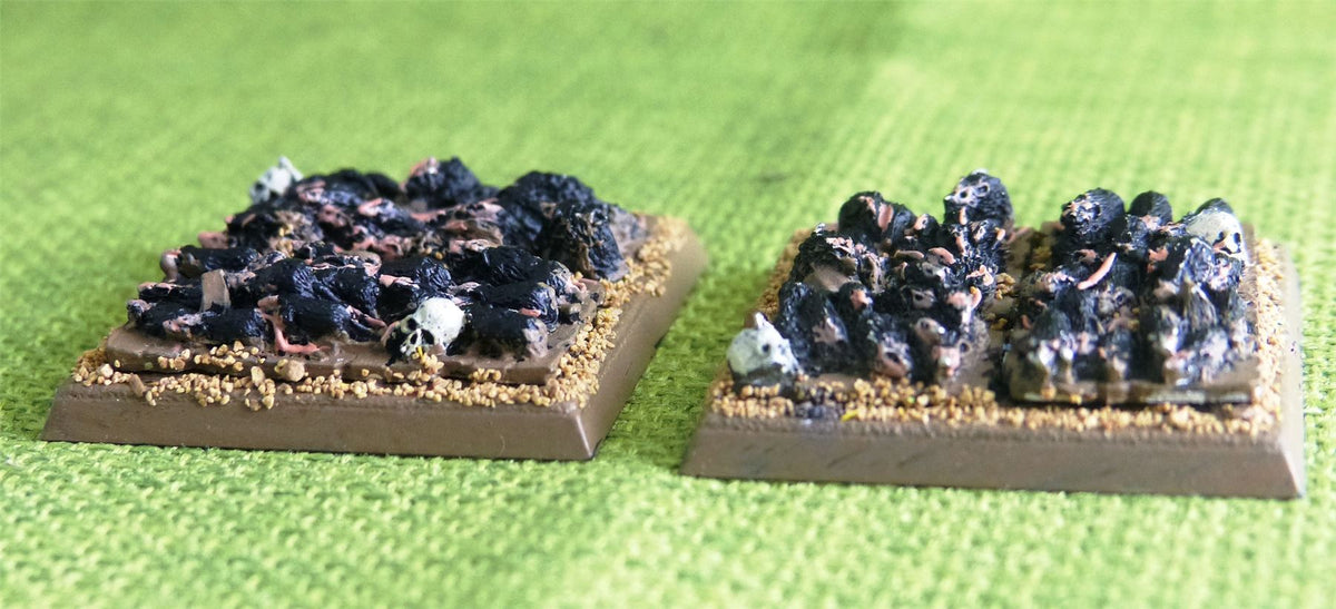 OOP Classic Metal Skaven - Rat Swarms x 2 on Large Bases Painted - Warhammer AoS 40k #E9