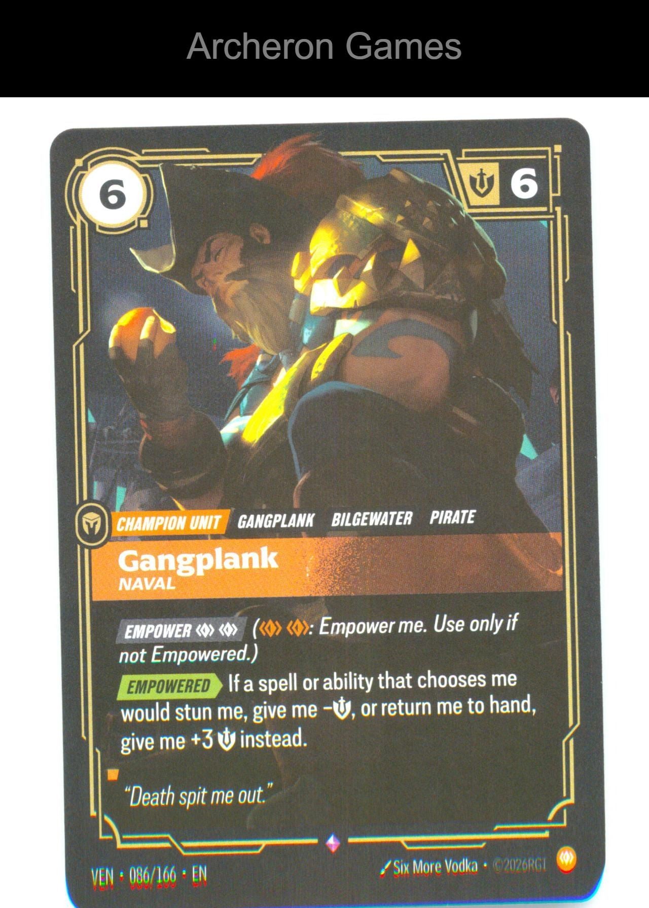 Gangplank - Naval VEN 086/166 R Vendetta Riftbound Card Foil