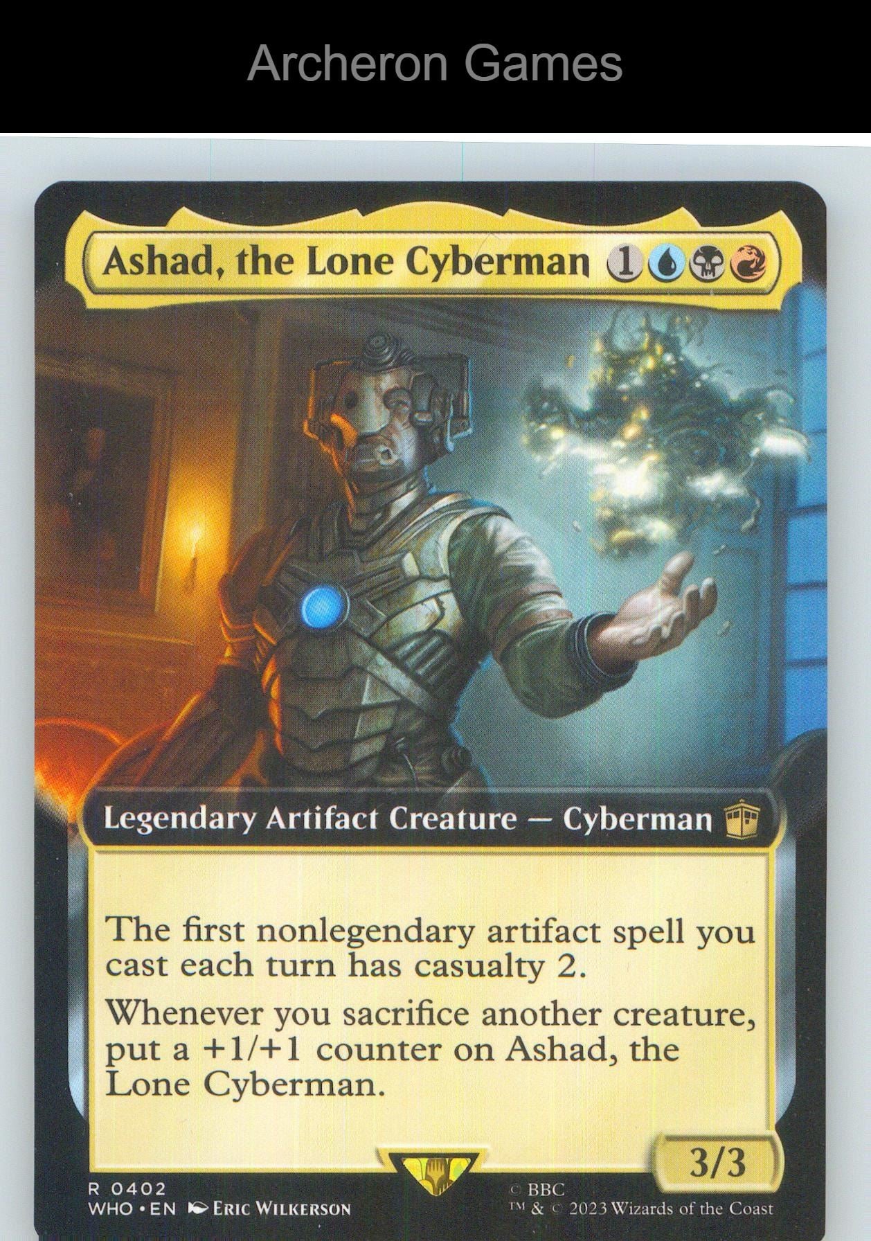 Ashad, the Lone Cyberman (Extended Art) WHO 402 R MTG Card NM/EX+