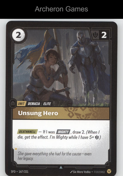 Unsung Hero SFD 167/221 UC  Card Spiritforged