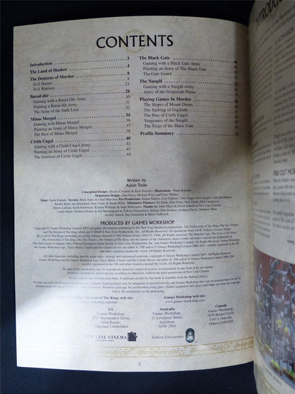 Lord of the Rings Strategy battle Game: Mordor Softback - Warhammer Middle-Earth #1HK