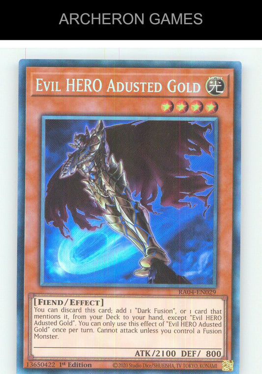 Evil HERO Adusted Gold (PCR) Prismatic Collector's Rare YUGIOH Card 1st Edition