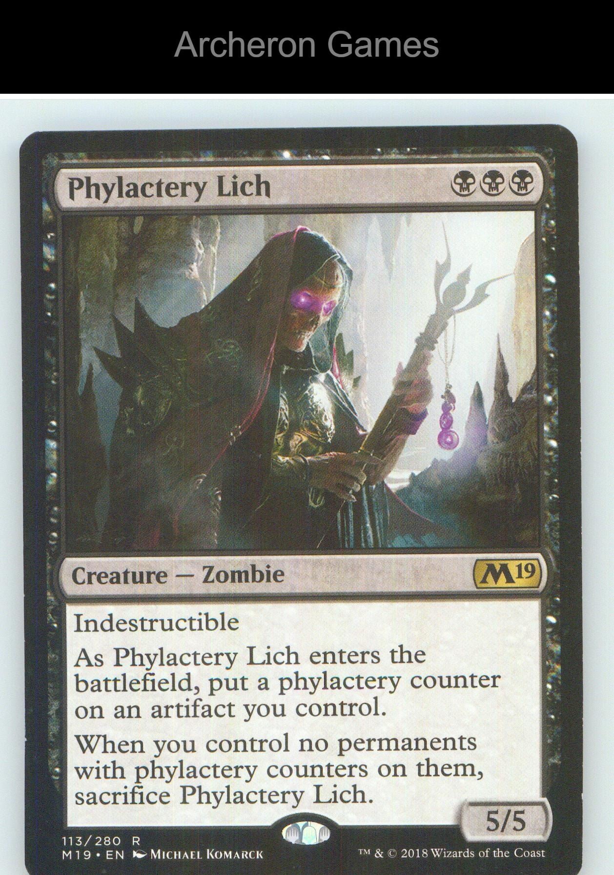 Phylactery Lich M19 113 R MTG Card NM/EX+