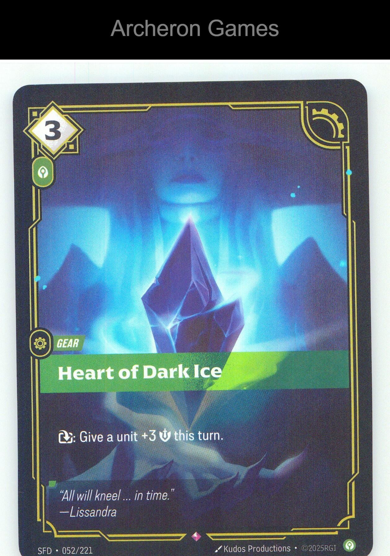 Heart of Dark Ice SFD 052/221 R Spiritforged Riftbound Card Foil