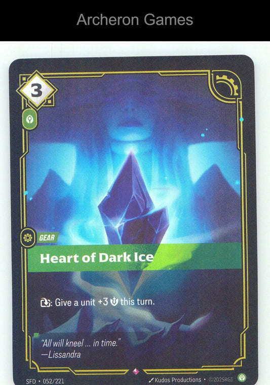 Heart of Dark Ice SFD 052/221 R Spiritforged Riftbound Card Foil