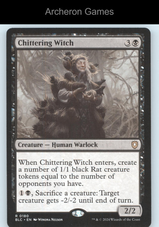 Chittering Witch 180 R MTG Card Commander: Bloomburrow