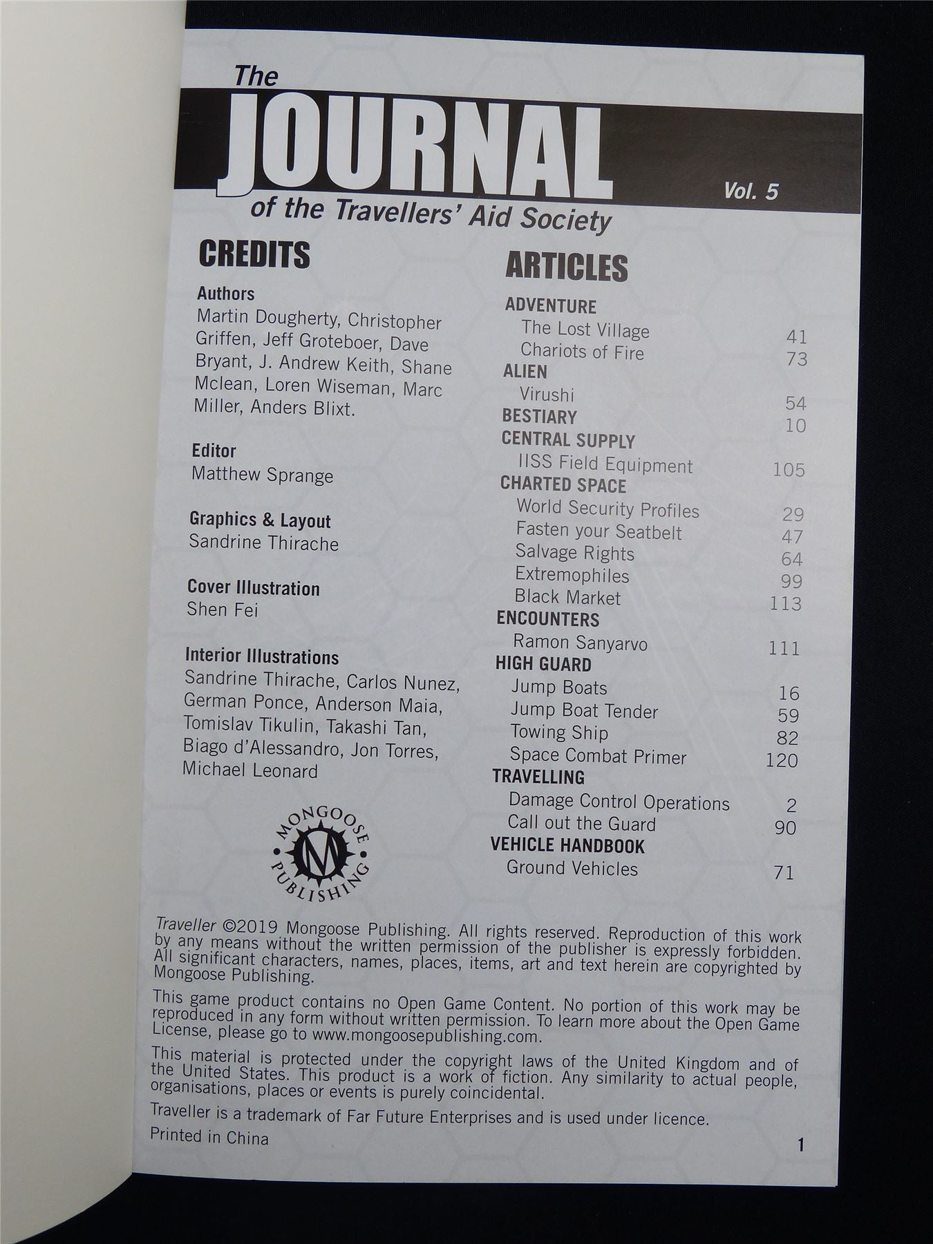The Journal of the Travellers' Aid Society volume 5 - Mongoose Publishing Roleplay Softback #2WE