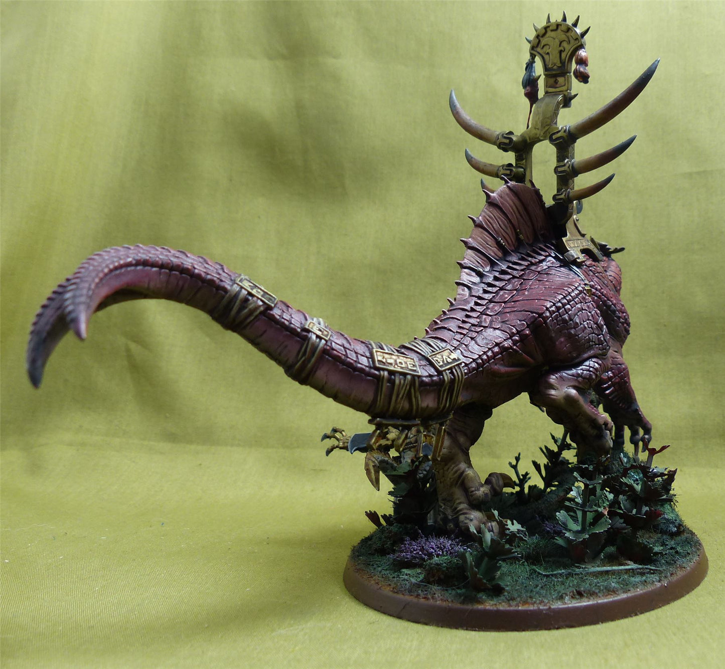 Saurus Oldblood on Carnosaur painted - Seraphon - Warhammer Aos #2M0