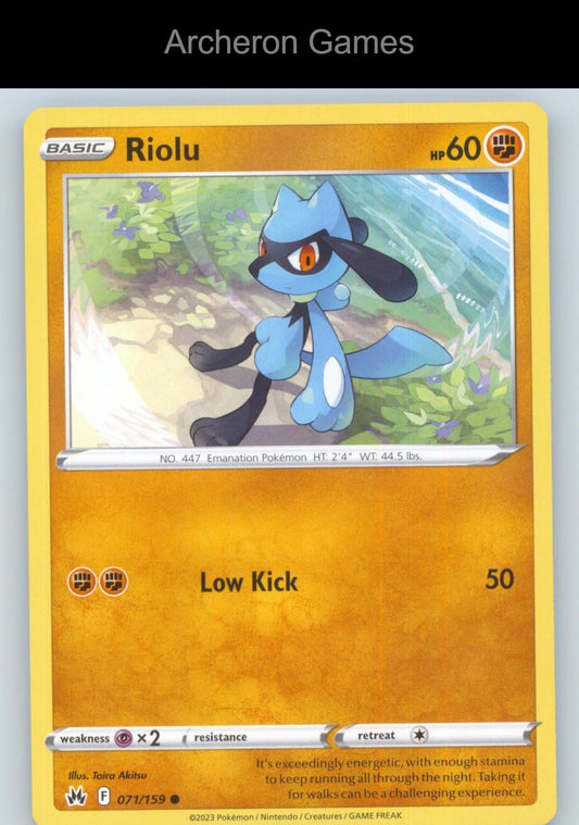 Pokemon Card Riolu CRZ 071/159 C Crown Zenith