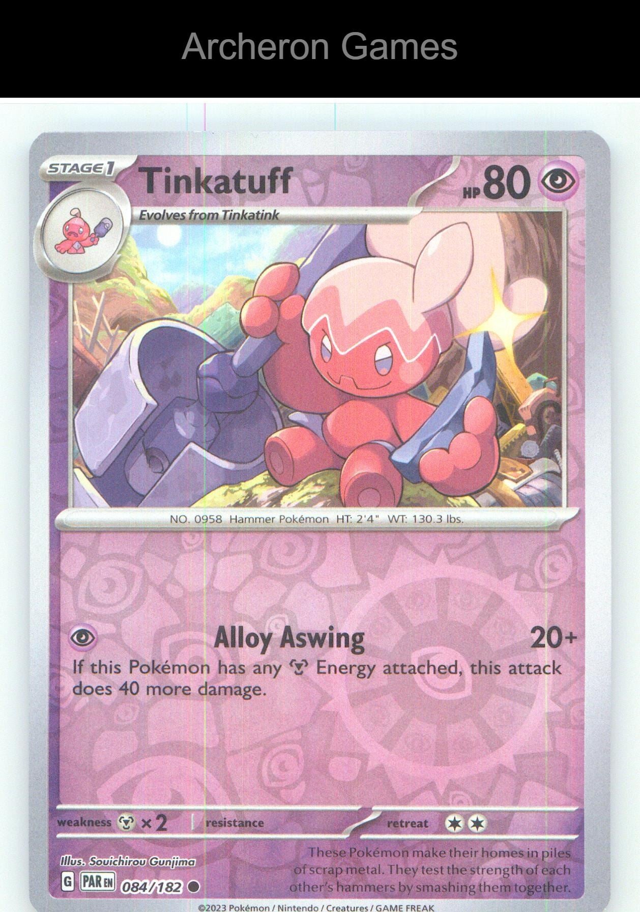 Pokemon Card Tinkatuff PAR 084/182 C Paradox Rift Reverse Holo