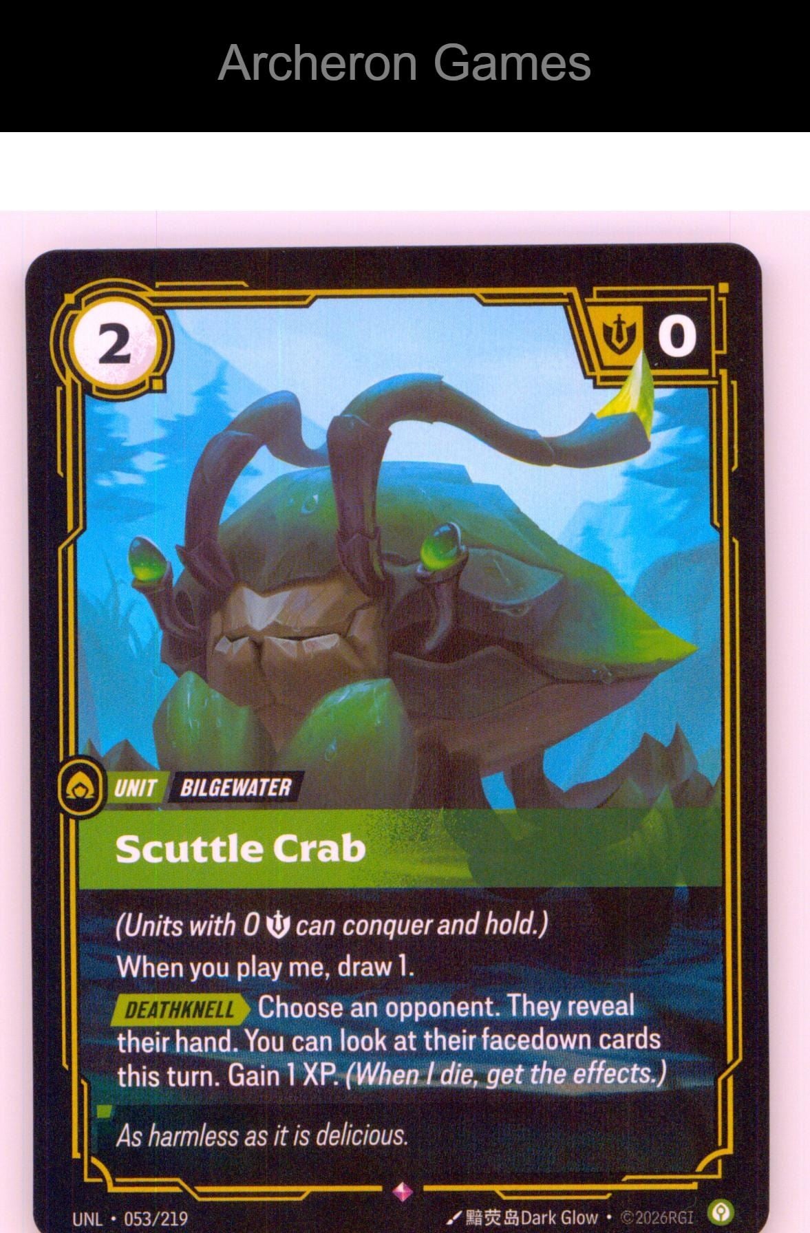 Scuttle Crab UNL 053/219 R Unleashed Riftbound Card