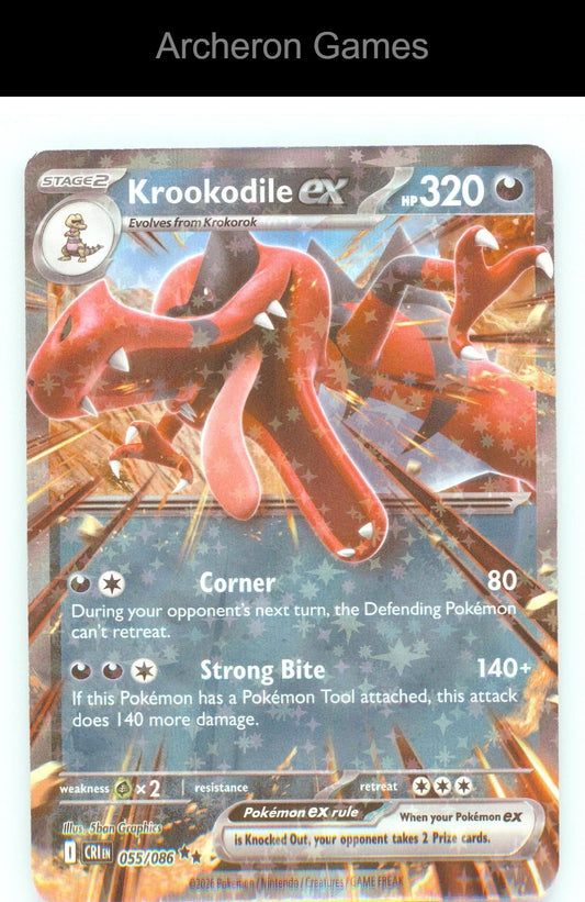 Pokemon Card Krookodile ex ME04 055/086 Double Rare Chaos Rising Holo