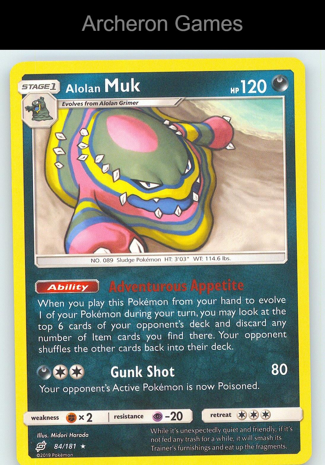 Pokemon Card Alolan Muk TEU 84/181 R Team Up