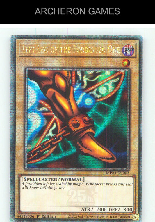 Left Leg of the Forbidden One (Quarter Century Secret Rare) YUGIOH 1st Edition
