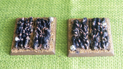 OOP Classic Metal Skaven - Rat Swarms x 2 on Large Bases Painted - Warhammer AoS 40k #E9