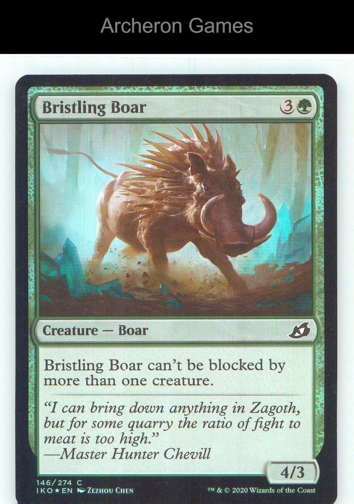 Bristling Boar IKO 146 C MTG Card NM/EX+ Foil