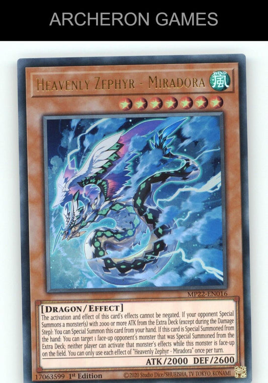 Heavenly Zephyr - Miradora Ultra Rare YUGIOH Card