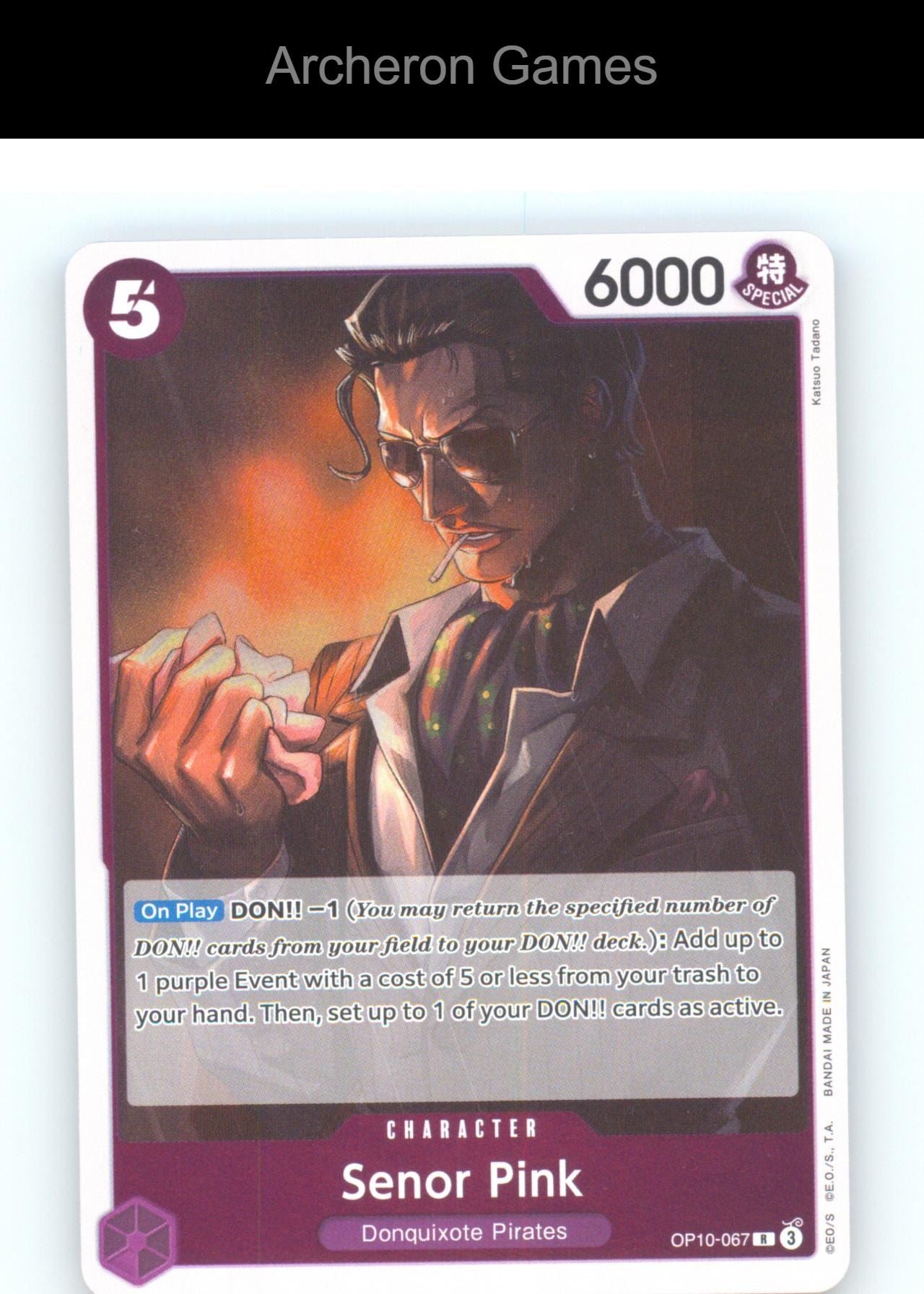 Senor Pink OP10-067 R One Piece Card NM/EX+ Foil