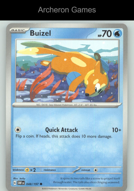Pokemon Card Buizel OBF 048/197 C Obsidian Flames