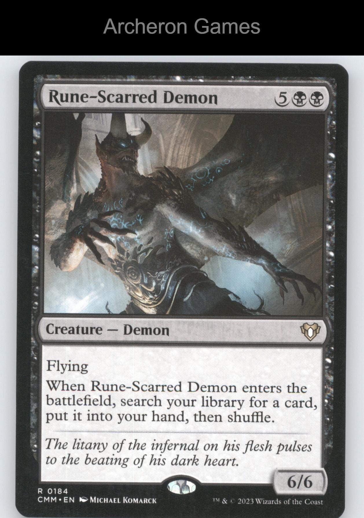 Rune-Scarred Demon 184 R MTG Card Commander Masters