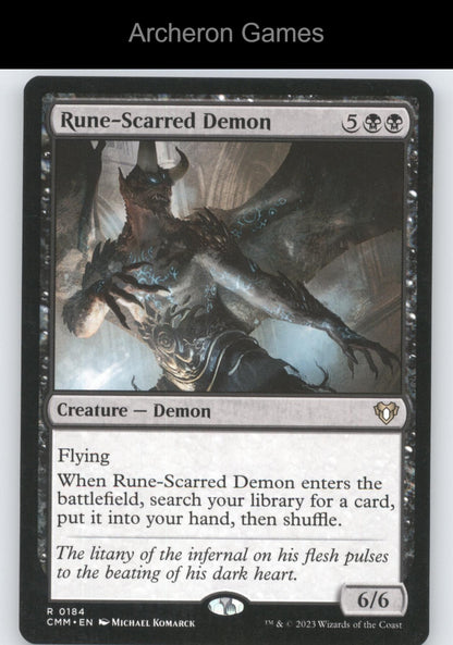 Rune-Scarred Demon 184 R MTG Card Commander Masters