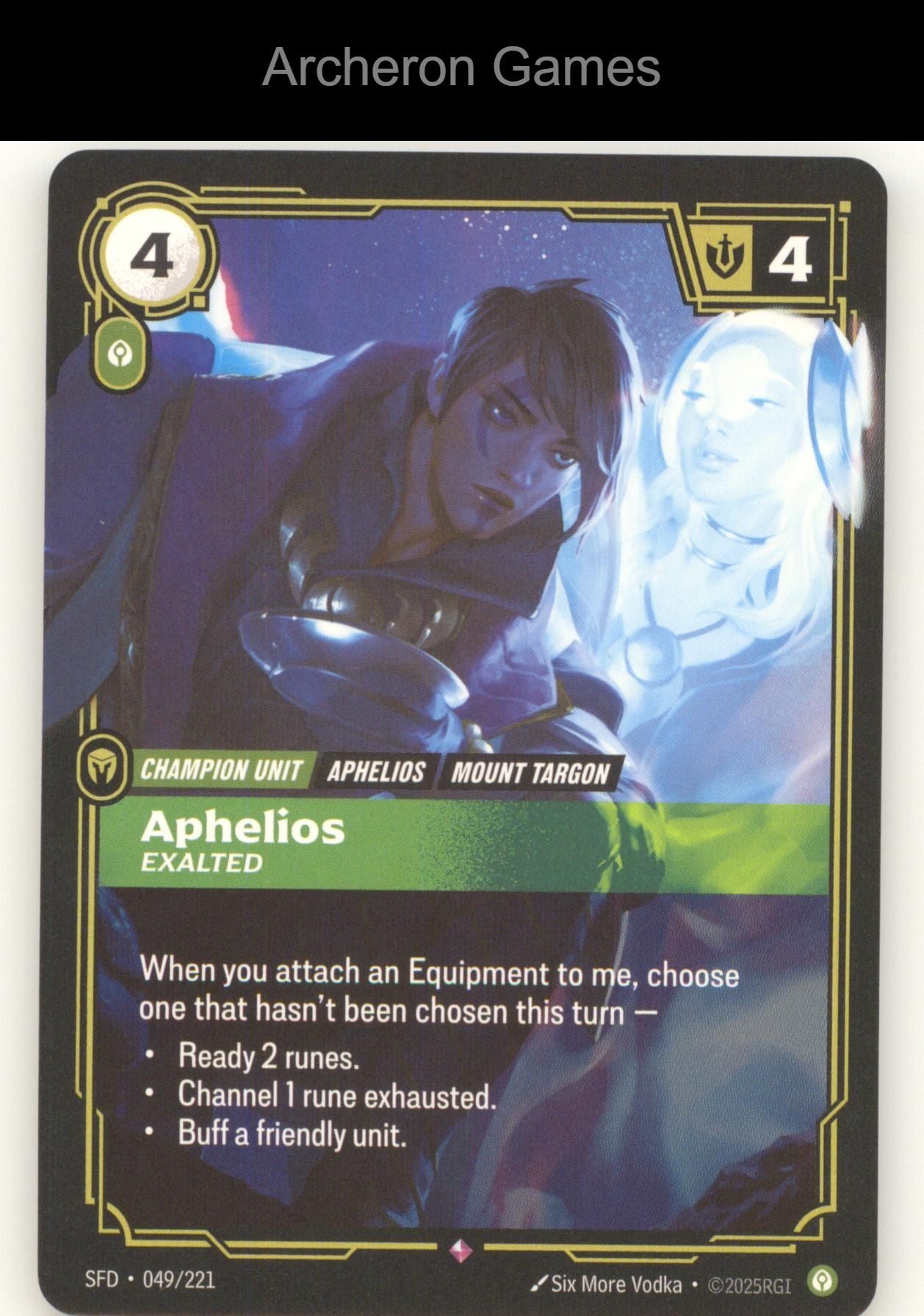 Aphelios - Exalted SFD 049/221 R  Card Spiritforged