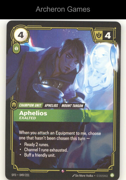 Aphelios - Exalted SFD 049/221 R  Card Spiritforged