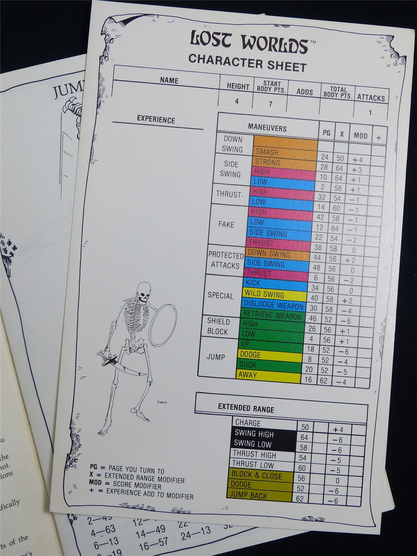 Lost Worlds Fantasy Combat Book: Skeleton with Scimitar and Shield - Booklet #2TP