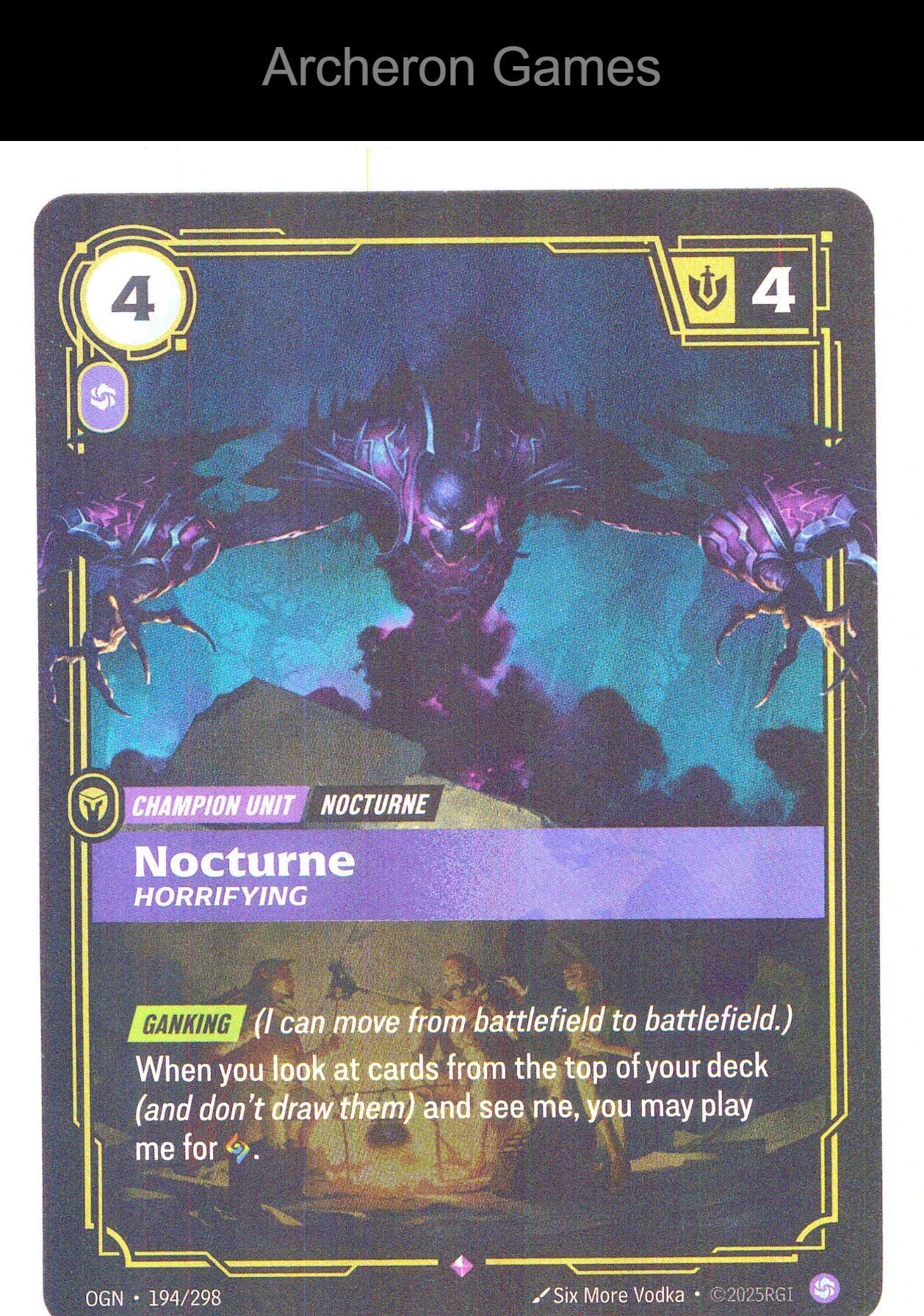 Nocturne - Horrifying OGN 194/298 R Origins Riftbound Card Foil