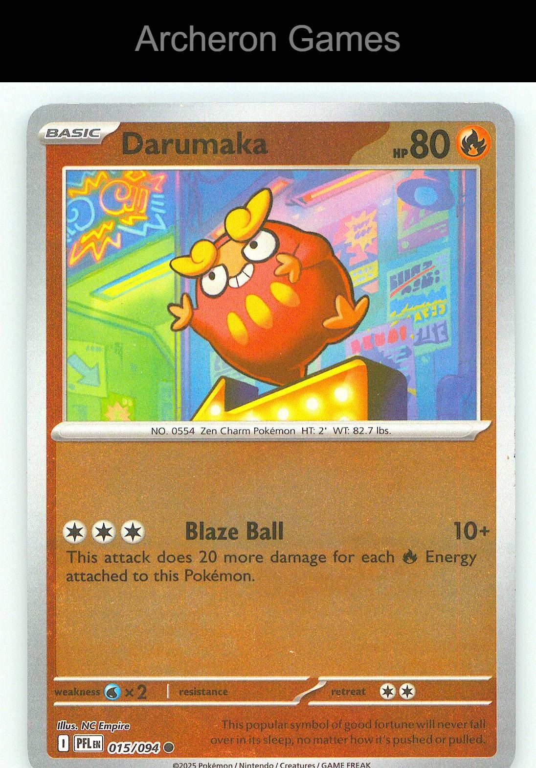 Pokemon Card Darumaka PFL 015/094 C Phantasmal Flames Reverse Holo