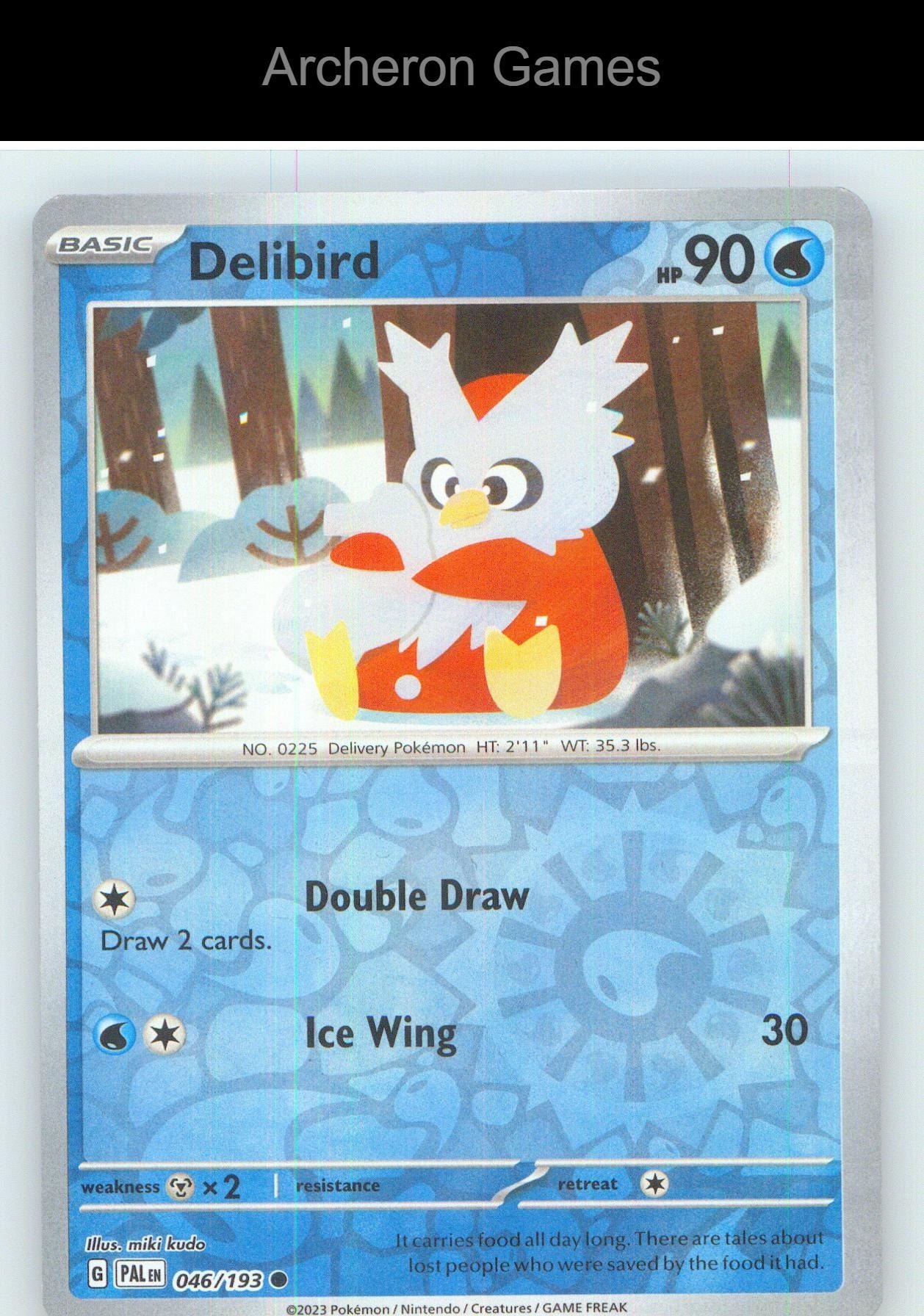 Pokemon Card Delibird PAL 046/193 C Paldea Evolved Reverse Holo