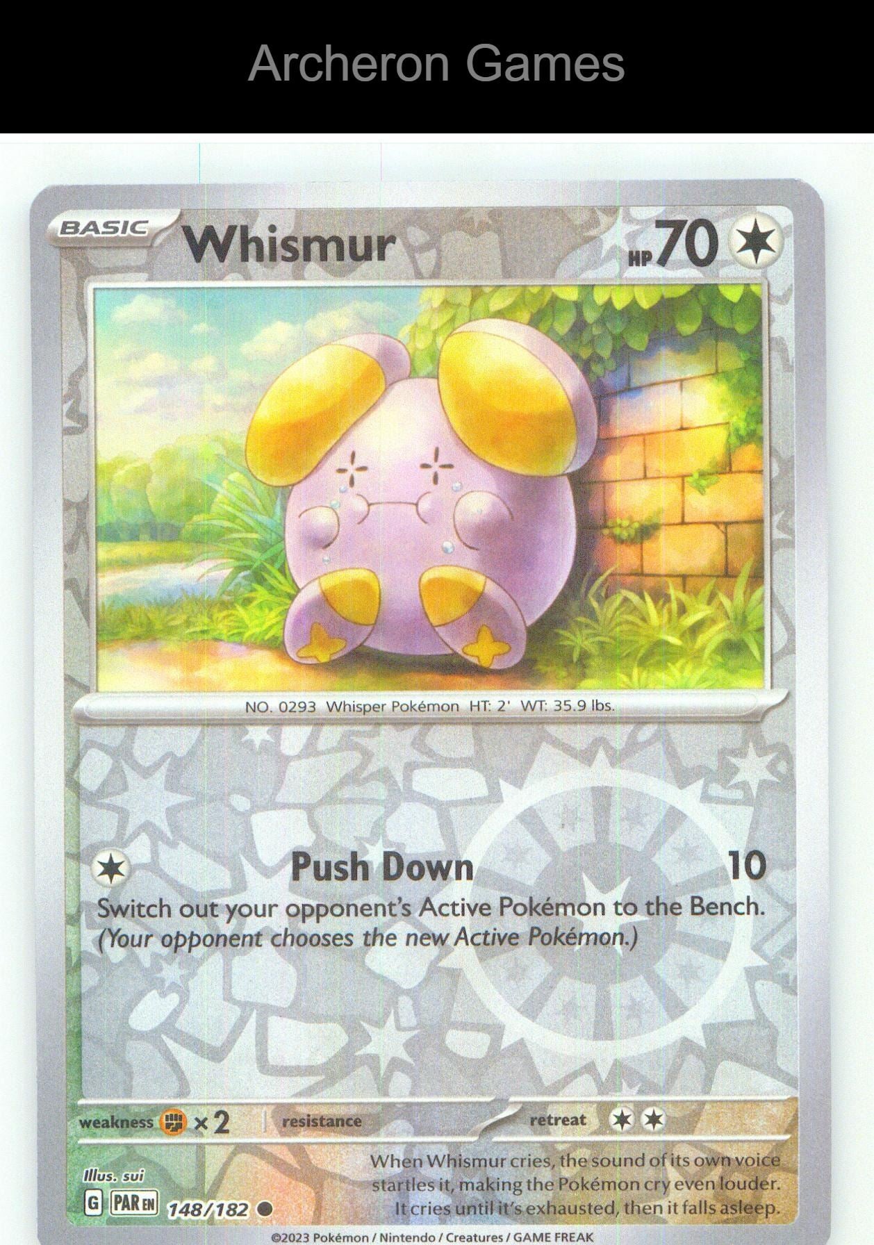 Pokemon Card Whismur PAR 148/182 C Paradox Rift Reverse Holo