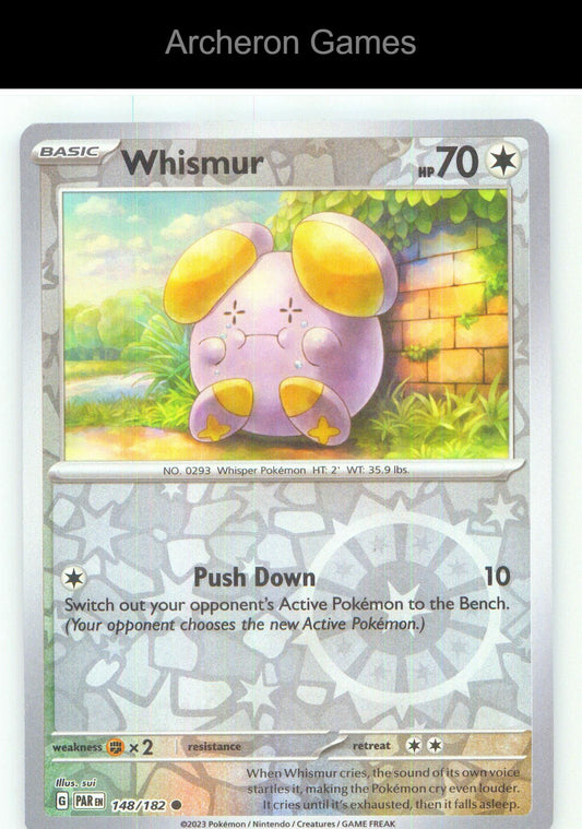 Pokemon Card Whismur PAR 148/182 C Paradox Rift Reverse Holo