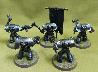 Legion Cataphractii Terminator Command Squad painted - Iron Hands - Warhammer Horus Heresy #2QA