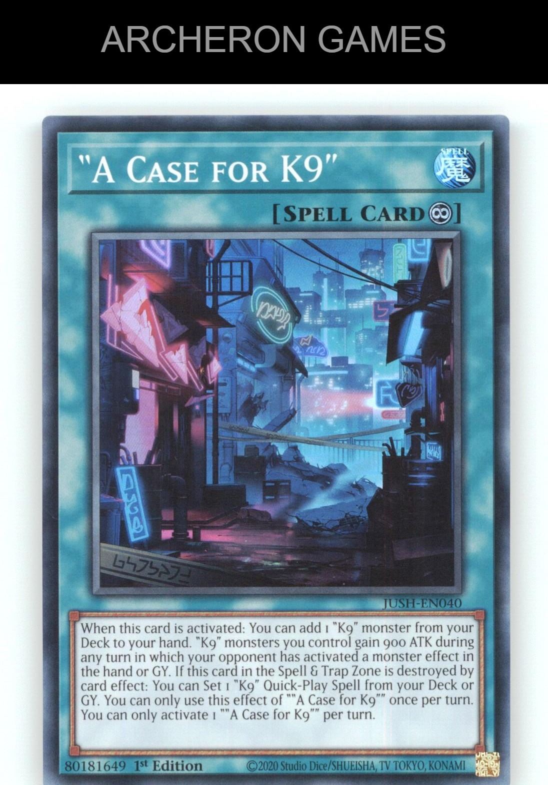 "A Case for K9" SR YUGIOH Card