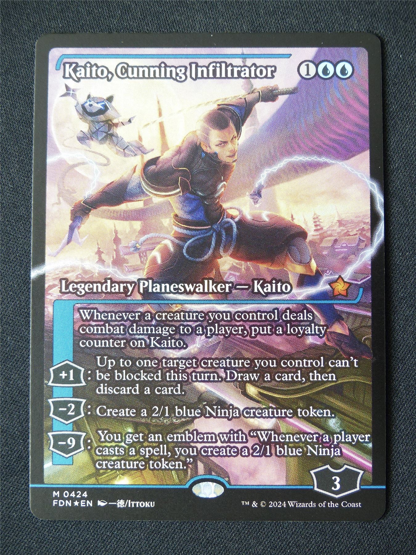 Kaito Cunning Infiltrator Borderless Foil - FDN - Mtg Card #4KO