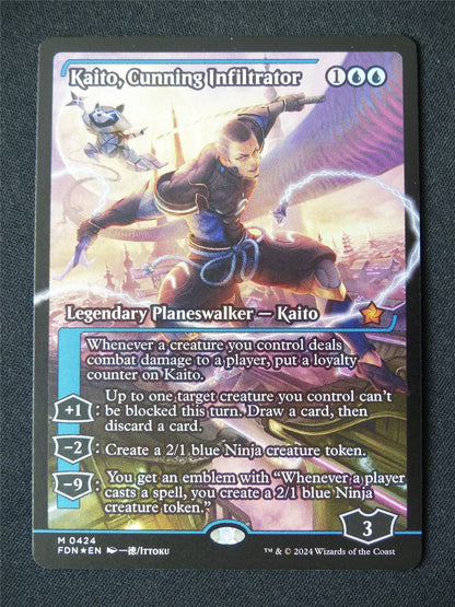 Kaito Cunning Infiltrator Borderless Foil - FDN - Mtg Card #4KO