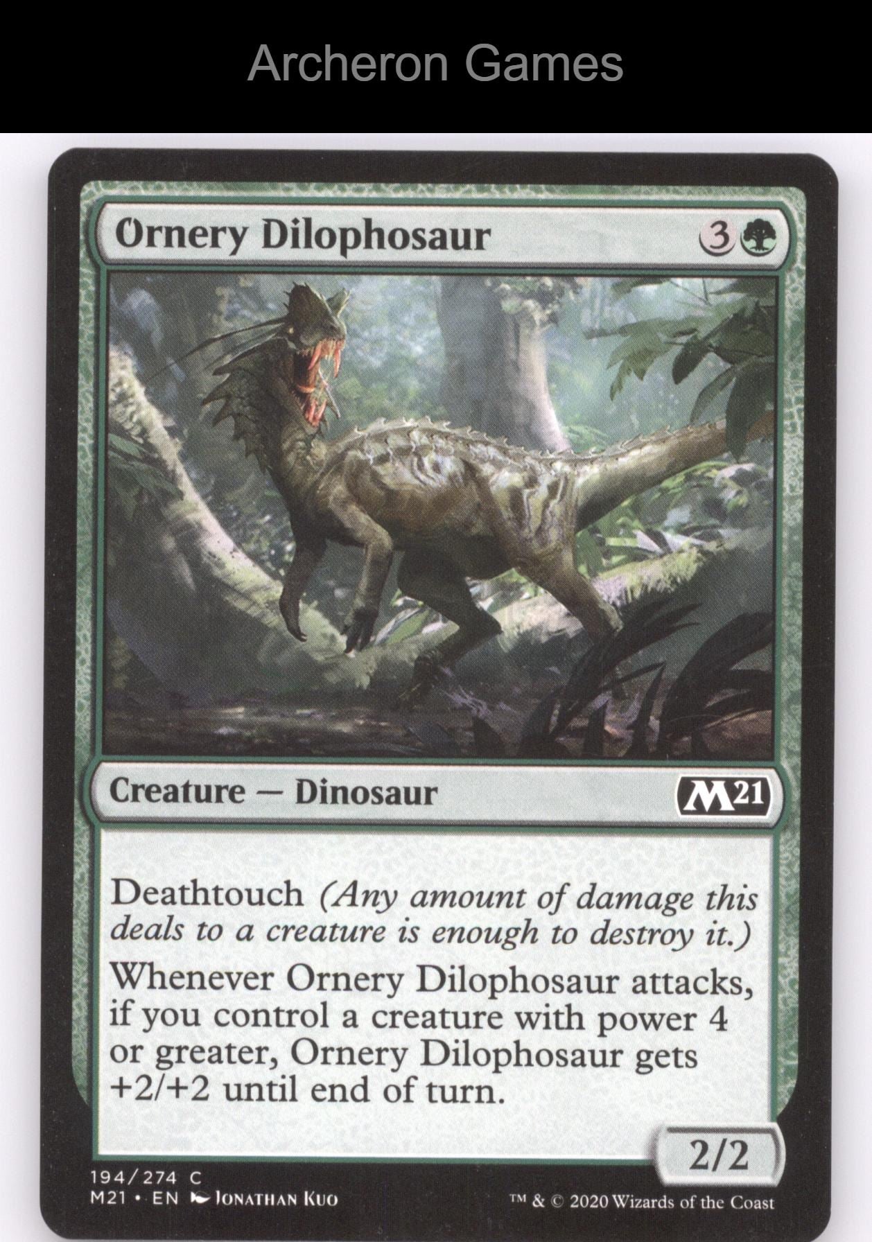 Ornery Dilophosaur 194 C MTG Card Core Set 2021