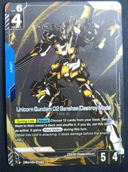 Unicorn Gundam 02 Banshee Destroy Mode GD01-003 LR+ Alt Art Foil - Gundam Card #479