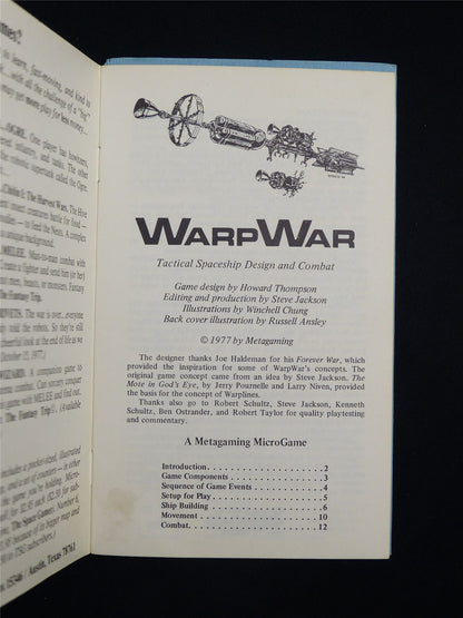 WarpWar Microgame 4 Booklet - Metagaming Rulebook Booklet #2VR