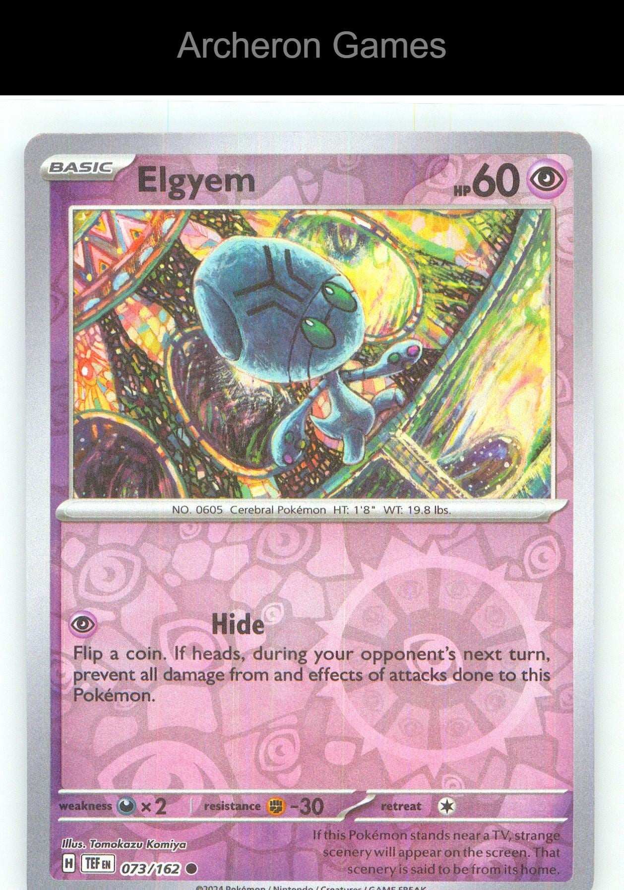 Pokemon Card Elgyem TEF 073/162 C Temporal Forces Reverse Holo
