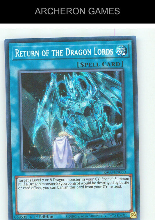 Return of the Dragon Lords (PUR) Prismatic Ultimate Rare YUGIOH Card 1st Edition