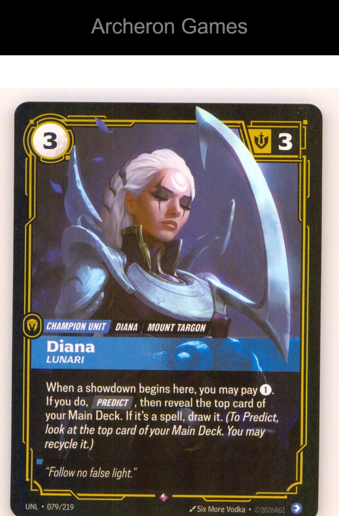 Diana - Lunari UNL 079/219 R Unleashed Riftbound Card